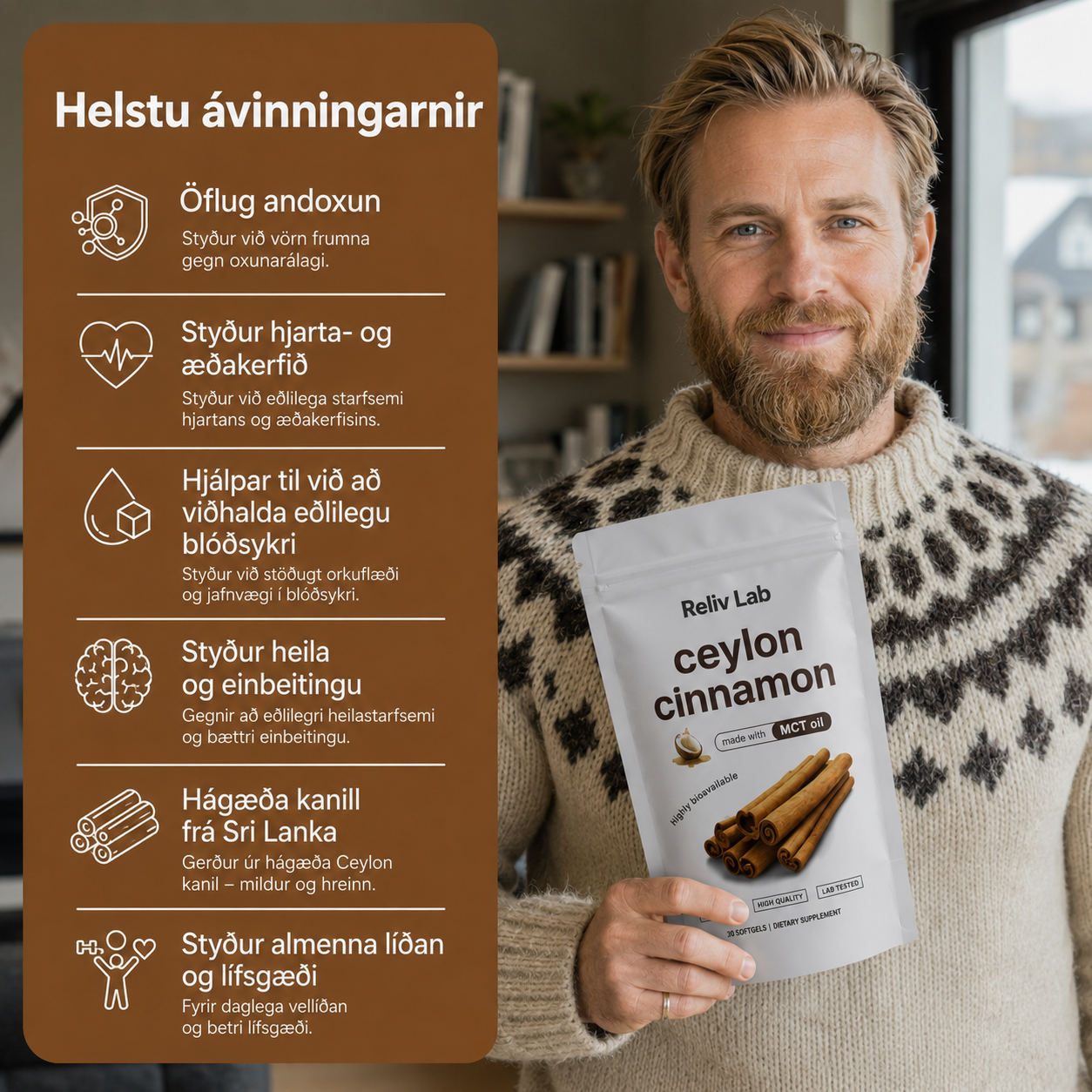 Ceylon Cinnamon 7200mg Equivalent with MCT Oil