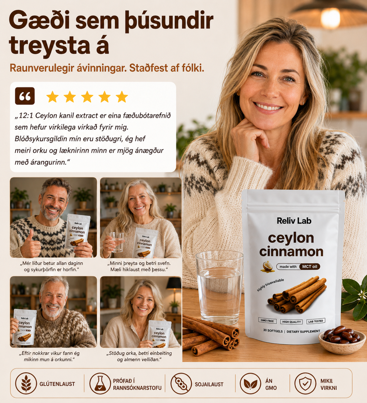 Ceylon Cinnamon 7200mg Equivalent with MCT Oil