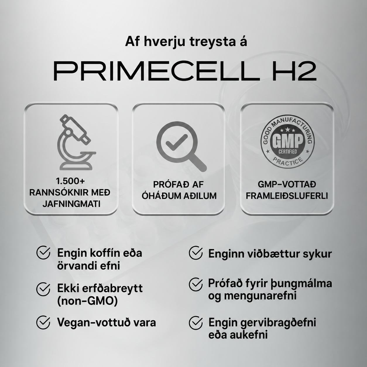 PrimeCell H2 - Protects Your Cells From The Inside Out.